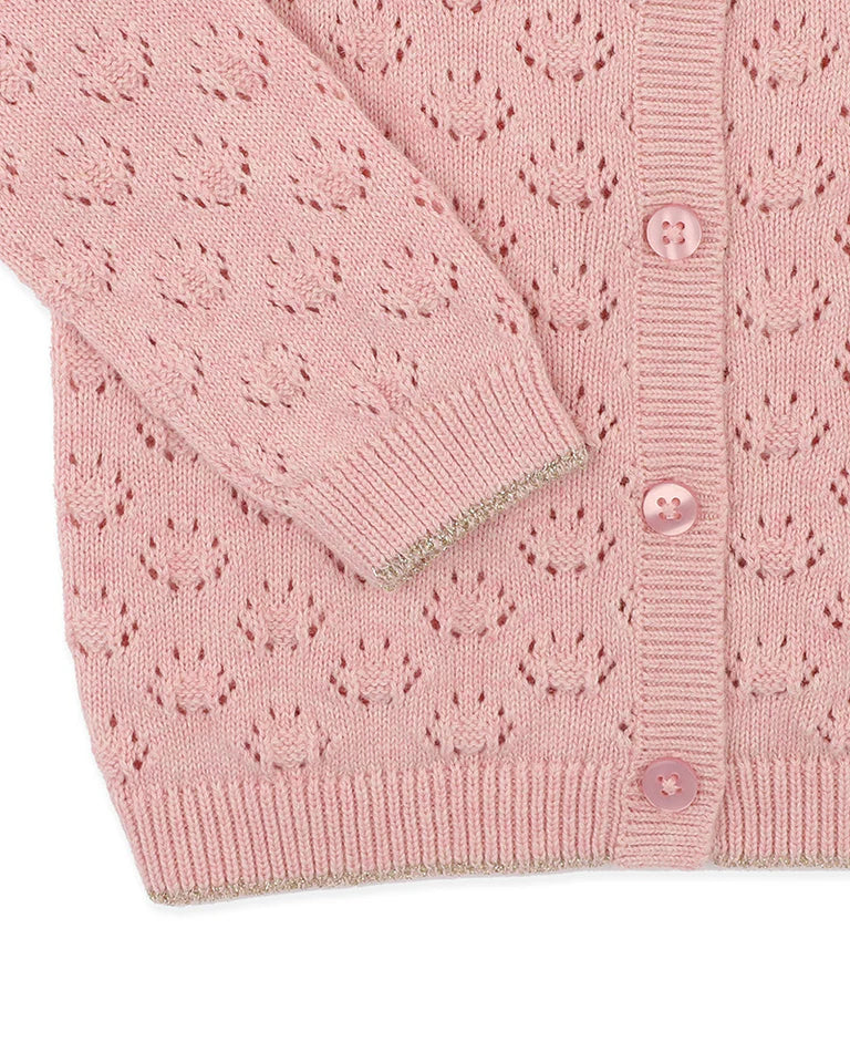 Minihaha Billie Organic Cardigan - Dusky Pink