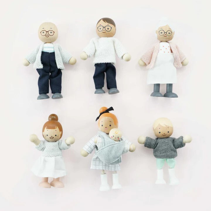 Wooden Dolls House Family