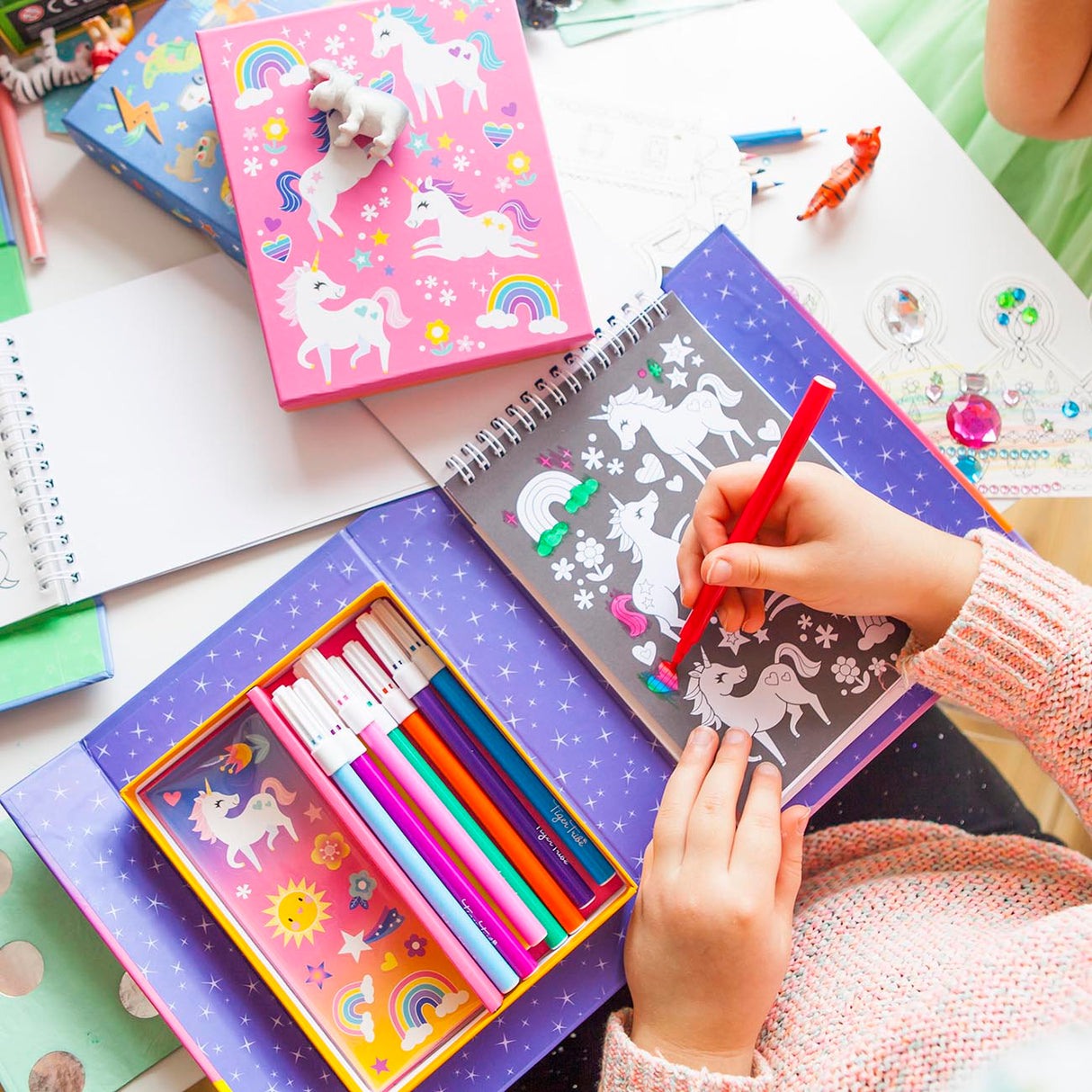 Tiger Tribe Colouring Set - Unicorn Magic
