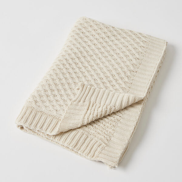 Jiggle + Giggle Natural Basket Weave Kit Blanket