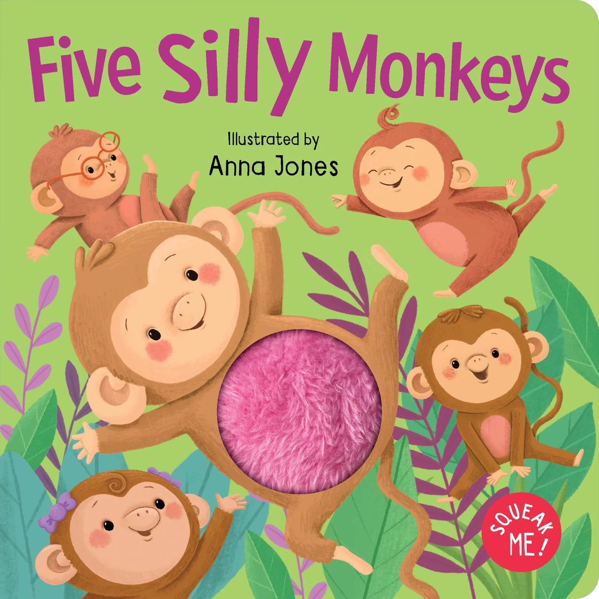 Five Silly Monkeys Squeaky Plush Board Book