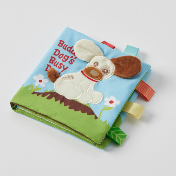 Jiggle + Giggle Buddy Dog’s Busy Day Fabric Book