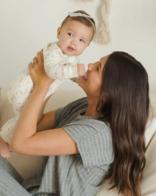 Quincy Mae Zip Longsleeve Sleeper - Bunnies