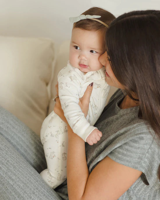 Quincy Mae Zip Longsleeve Sleeper - Bunnies