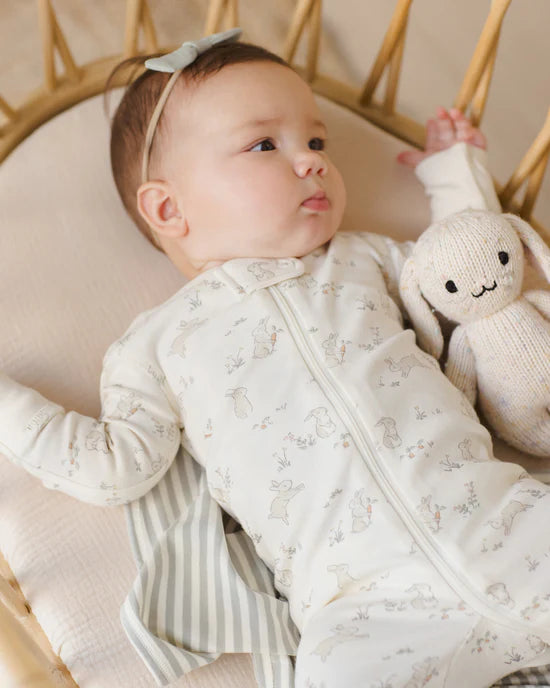 Quincy Mae Zip Longsleeve Sleeper - Bunnies