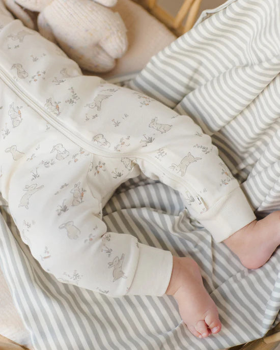 Quincy Mae Zip Longsleeve Sleeper - Bunnies