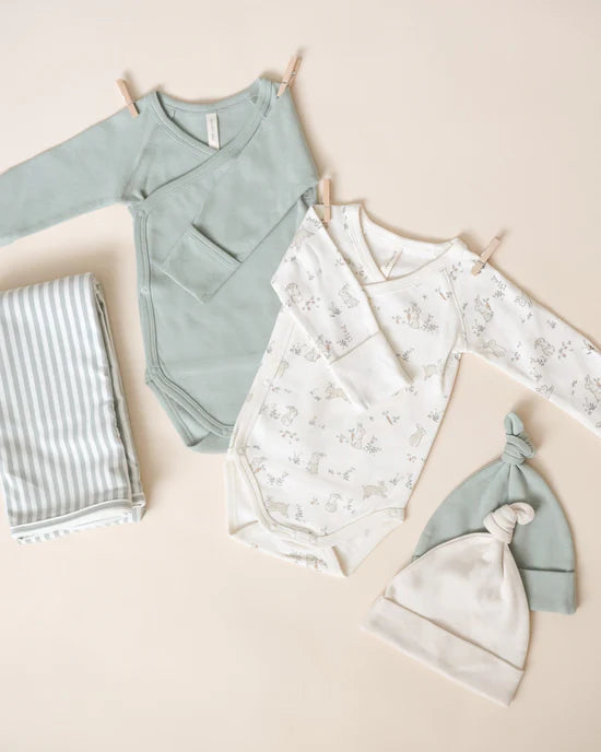 Quincy Mae Side Snap Bodysuit -Sage