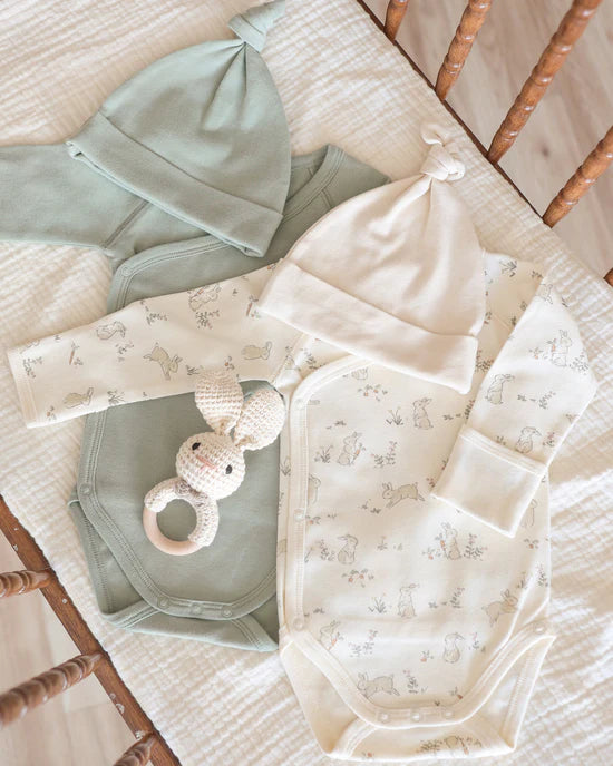 Quincy Mae Side Snap Bodysuit - Bunnies