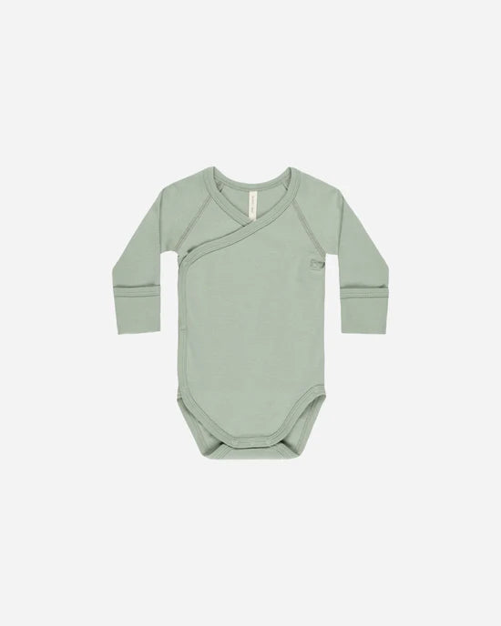 Quincy Mae Side Snap Bodysuit -Sage