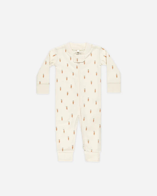 Quincy Mae Zip Longsleeve Sleeper - Carrots