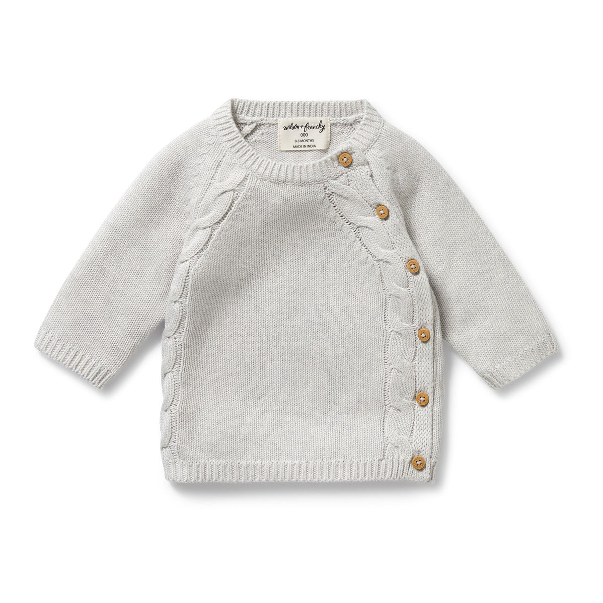 Wilson + Frenchy Organic Knitted Kimono Cardigan - Grey Melange