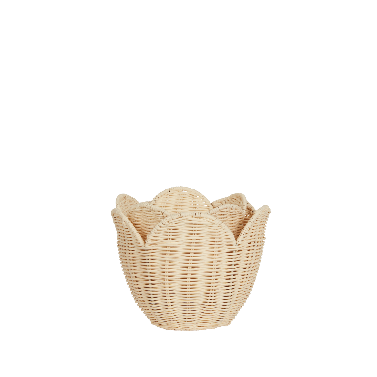 Olli Ella Rattan Lily Basket Set Buttercream Raspberry Lane