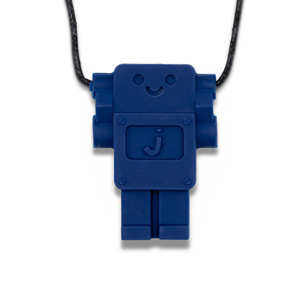 Jellystone Silicone Chew Pendant - Robot - School Blue