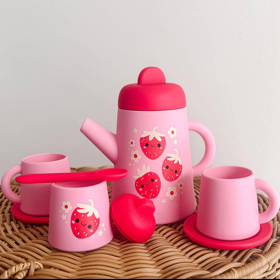 Tiger Tribe Silicone Tea Set - Strawberry Patch