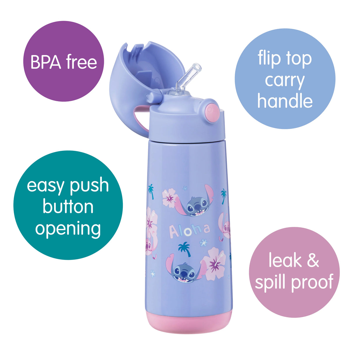 b.box Insulated Drink Bottle 500ml - Stitch