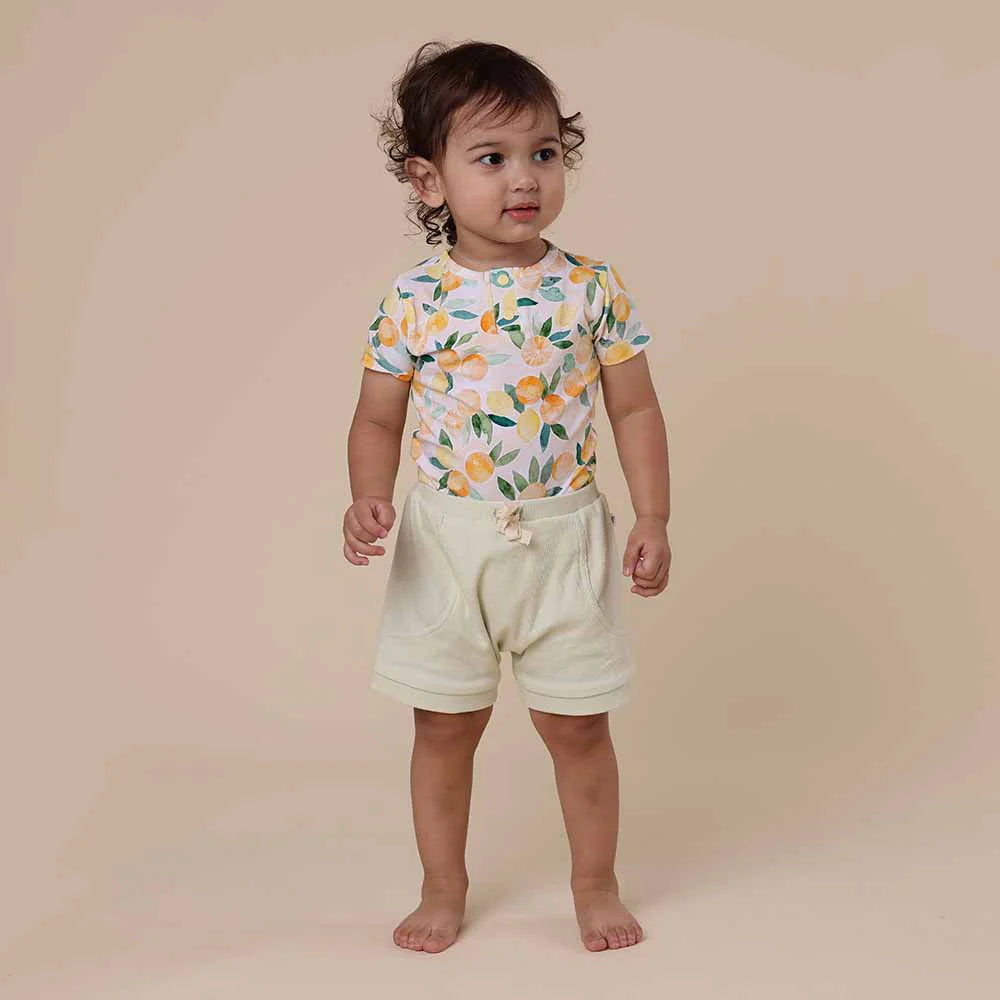 Snuggle Hunny Sunny Citrus Short Sleeve Organic Bodysuit