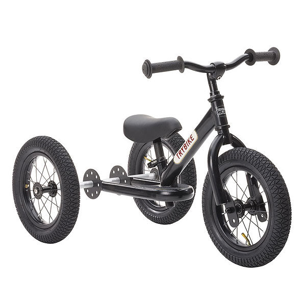 Trybike 2-in-1 Steel Balance Bike - Black
