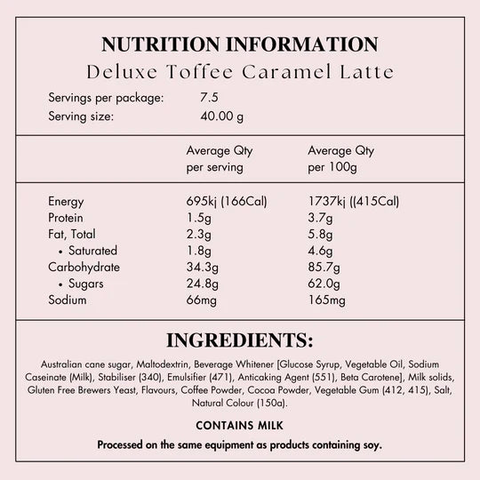 Made To Milk Toffee Caramel Latte Lactation Drink 300g
