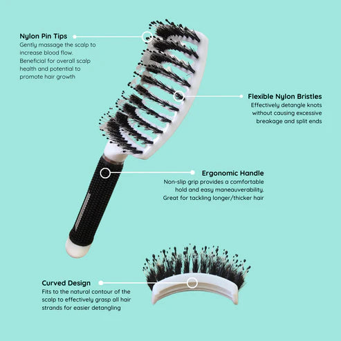 No Nasties Kids Detangler Kids Hair Brush - Pink