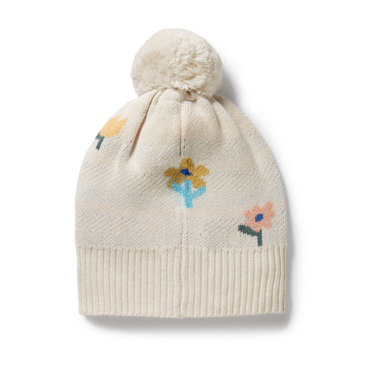 Wilson + Frenchy Organic Knitted Jacquard Hat - Flower Pop