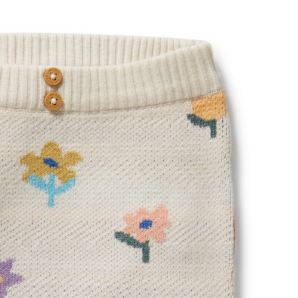 Wilson + Frenchy Organic Knitted Jacquard Legging - Flower Pop