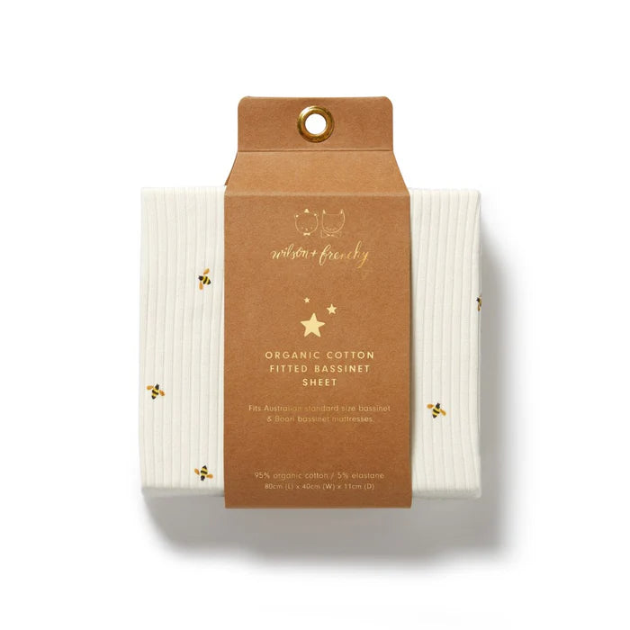 Wilson + Frenchy Bee Mine Organic Bassinet Sheet