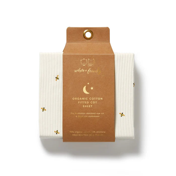Wilson + Frenchy Bee Mine Organic Cot Sheet