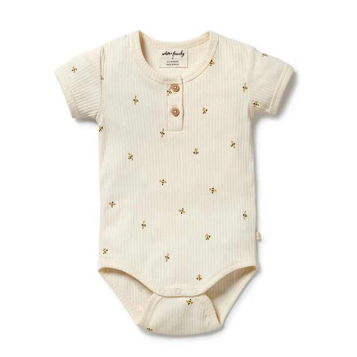 Wilson + Frenchy Bee Mine Organic Henley Bodysuit
