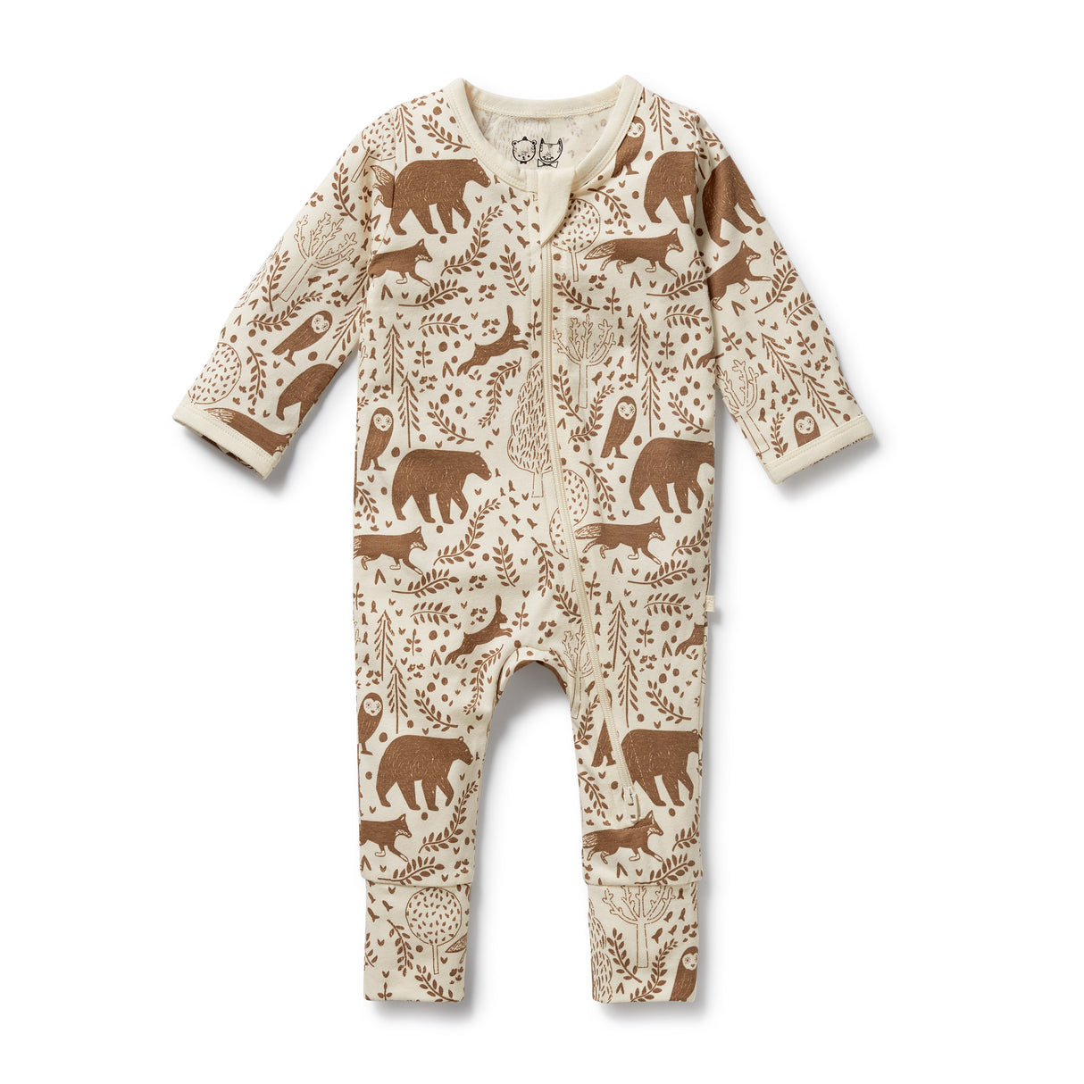 Wilson + Frenchy Organic Cotton Jersey Zipsuit - Winter Forest