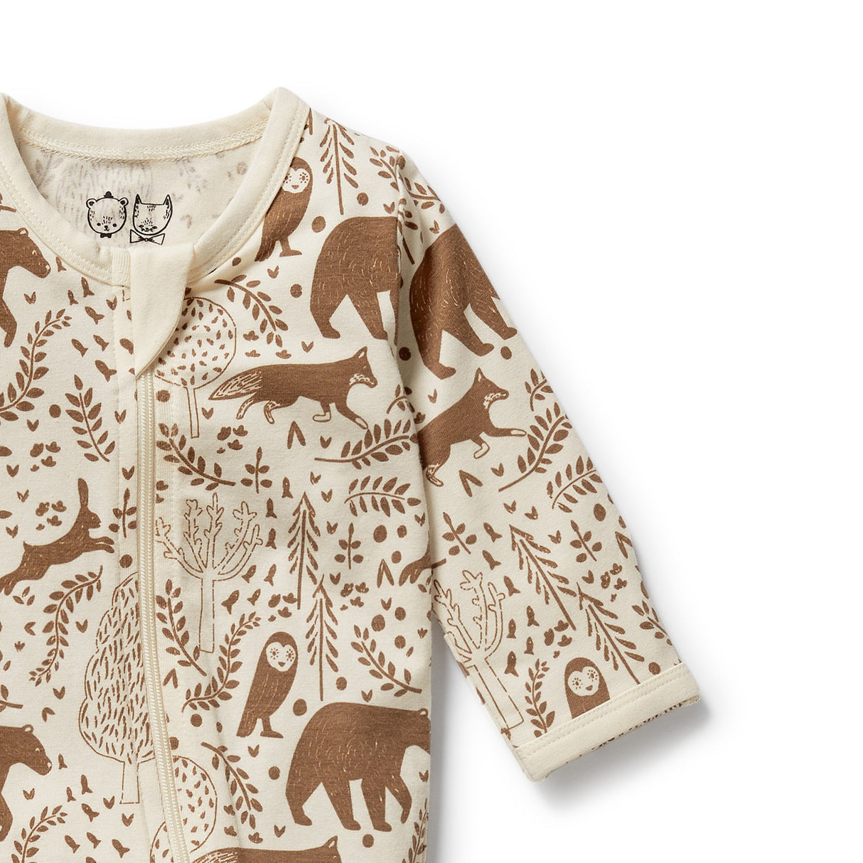 Wilson + Frenchy Organic Cotton Jersey Zipsuit - Winter Forest