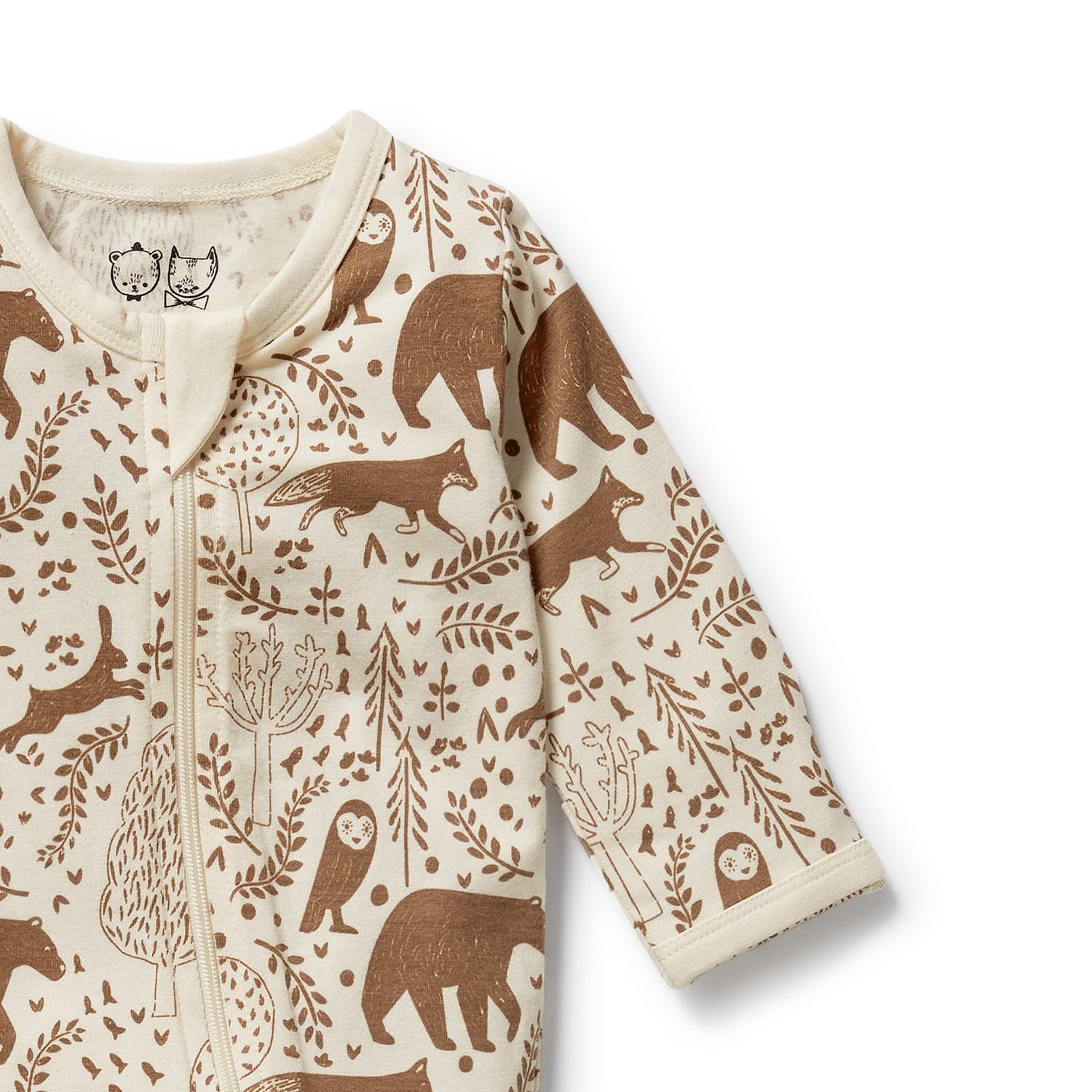 Wilson + Frenchy Organic Cotton Jersey Zipsuit - Winter Forest