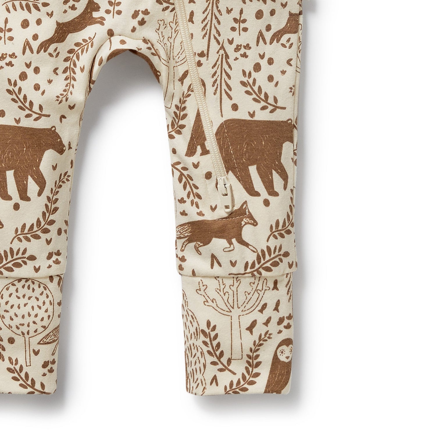 Wilson + Frenchy Organic Cotton Jersey Zipsuit - Winter Forest