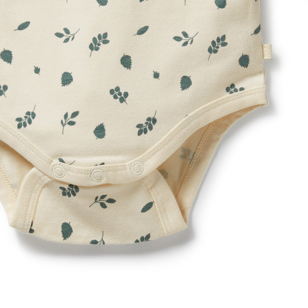 Wilson + Frenchy Organic Cotton Jersey Long Sleeved Bodysuit - Twilight Leaf