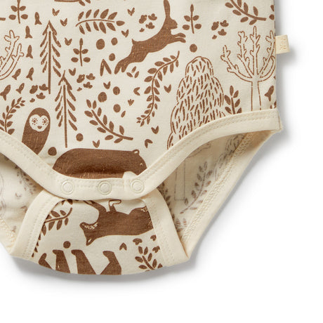 Wilson + Frenchy Organic Cotton Jersey Long Sleeved Bodysuit - Winter Forest