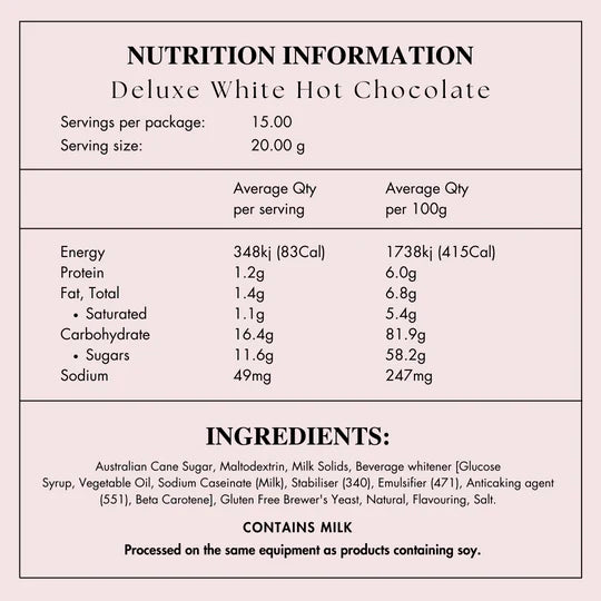 Made to Milk White Hot Chocolate Lactation Drink 300g