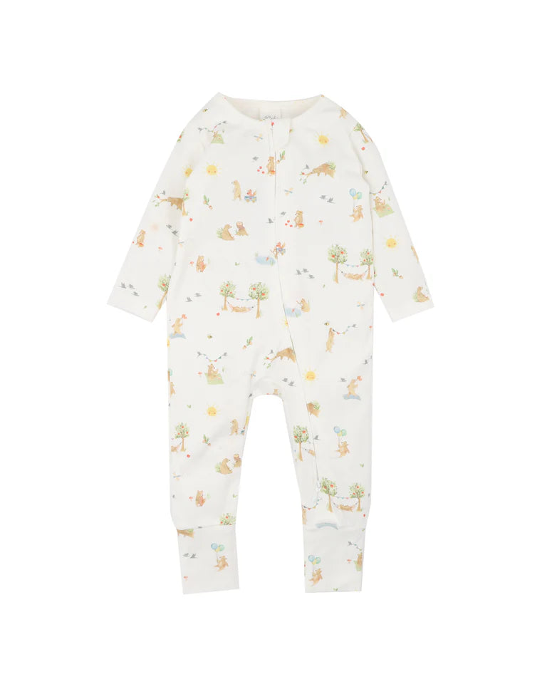 Minihaha Bear Organic LS Zipsuit