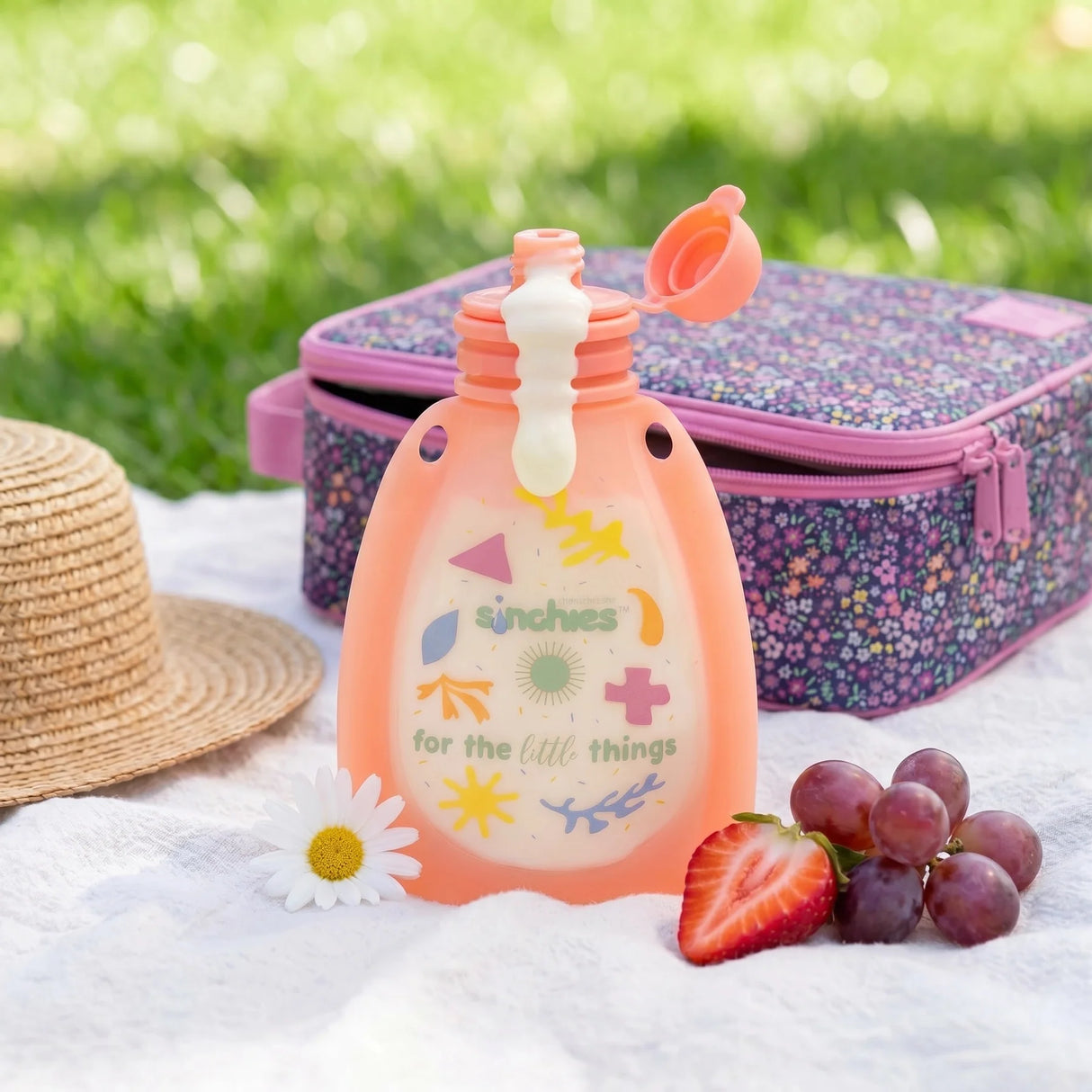 Sinchies Silicone Squeezy Pouch - Pastel Pink