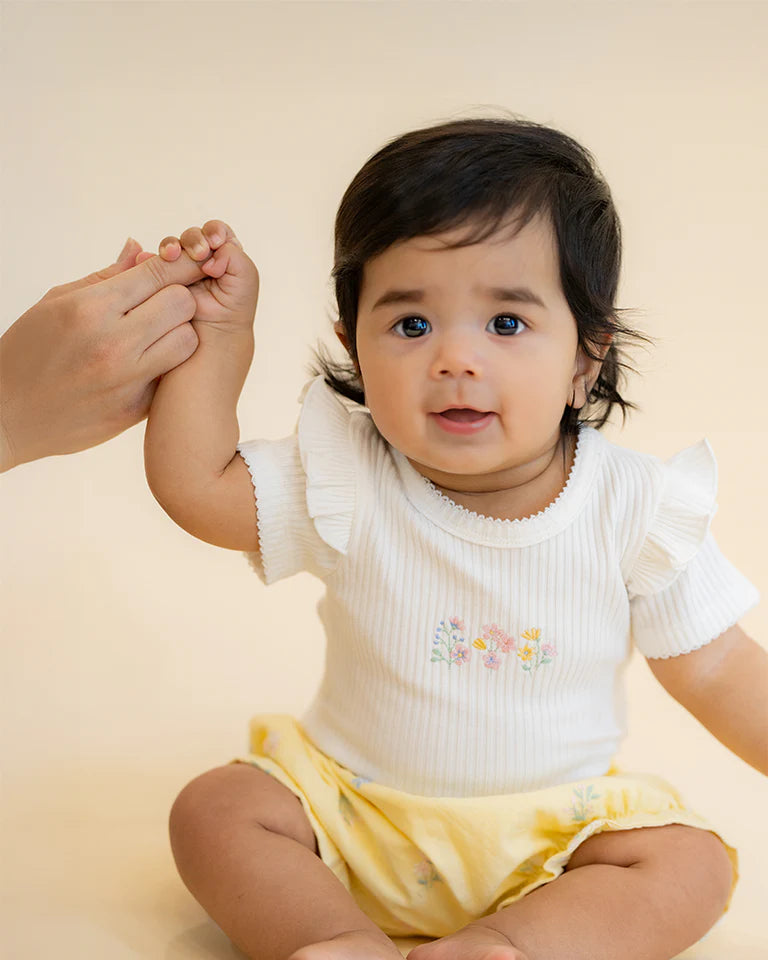 Minihaha Bonnie Organic Embroidered Bodysuit