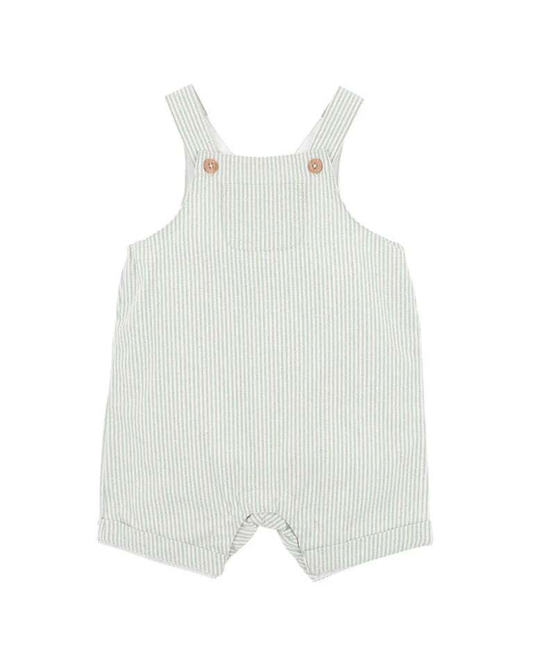 Minihaha Roman Green Stripe Overalls