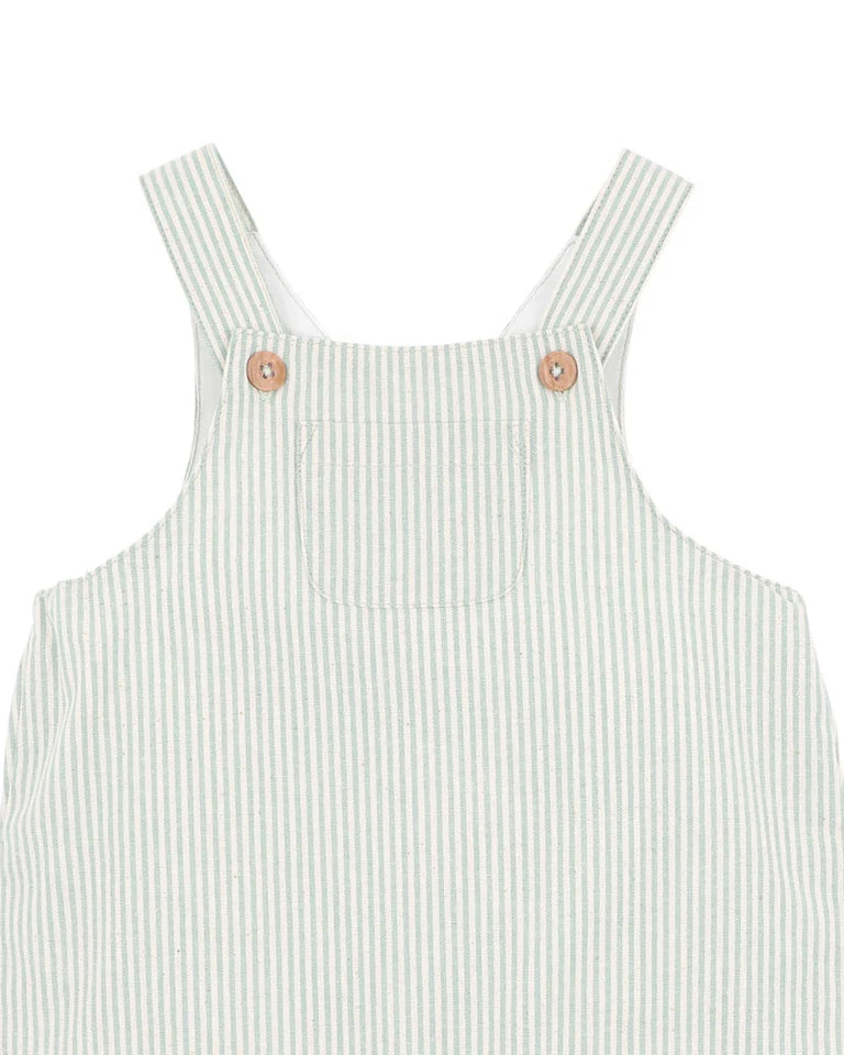 Minihaha Roman Green Stripe Overalls