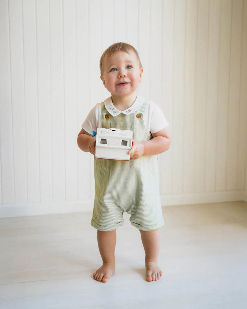 Minihaha Roman Green Stripe Overalls
