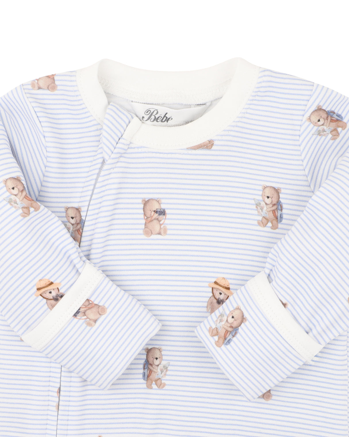 Minihaha Brady Stripe Organic LS Zipsuit