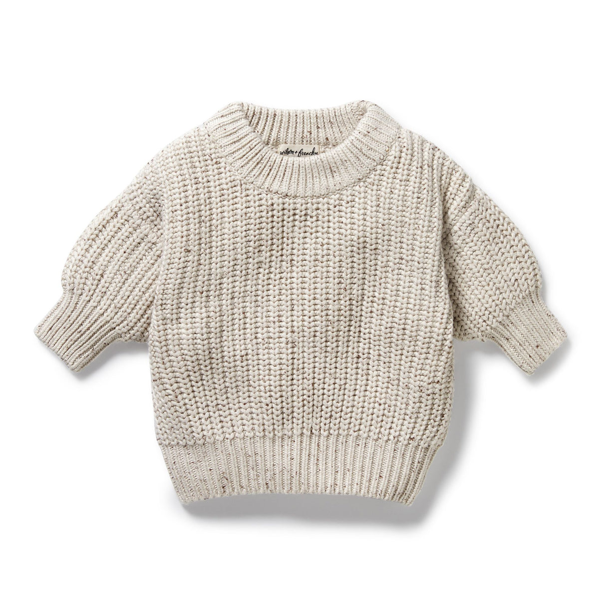 Wilson + Frenchy Organic Knitted Jumper - Cookie and Cream