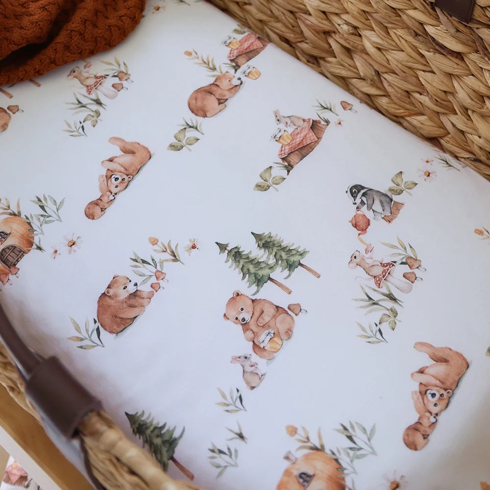Snuggle Hunny Organic Bassinet Sheet / Change Pad Cover - Bears