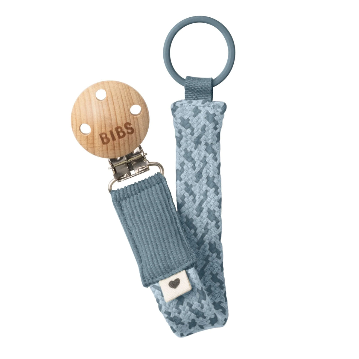 BIBS Pacifier Braided Clip - Petrol/Baby Blue