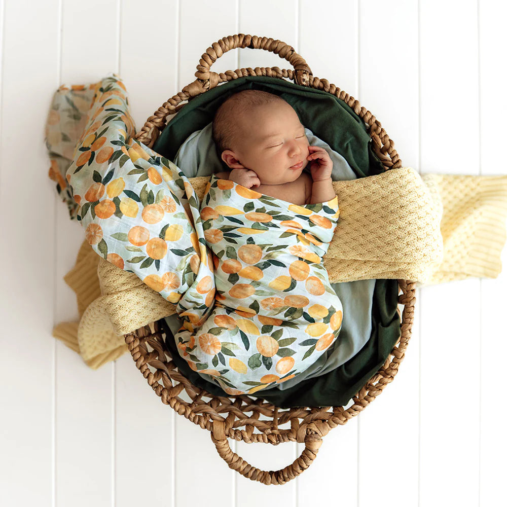 Snuggle Hunny Organic Muslin Wrap - Citrus Squeeze