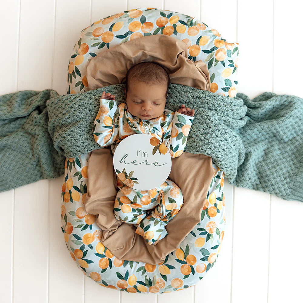 Snuggle Hunny Organic Snugglesuit Convertible Romper - Citrus Squeeze