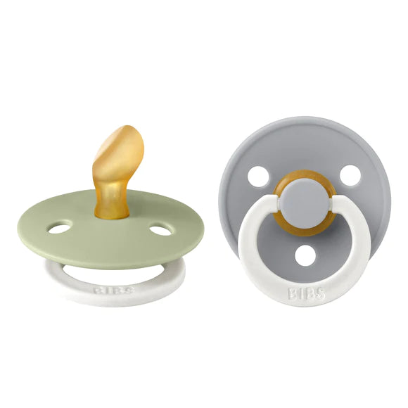 BIBS Pacifier Anatomical - Night Glow - Cloud + Sage