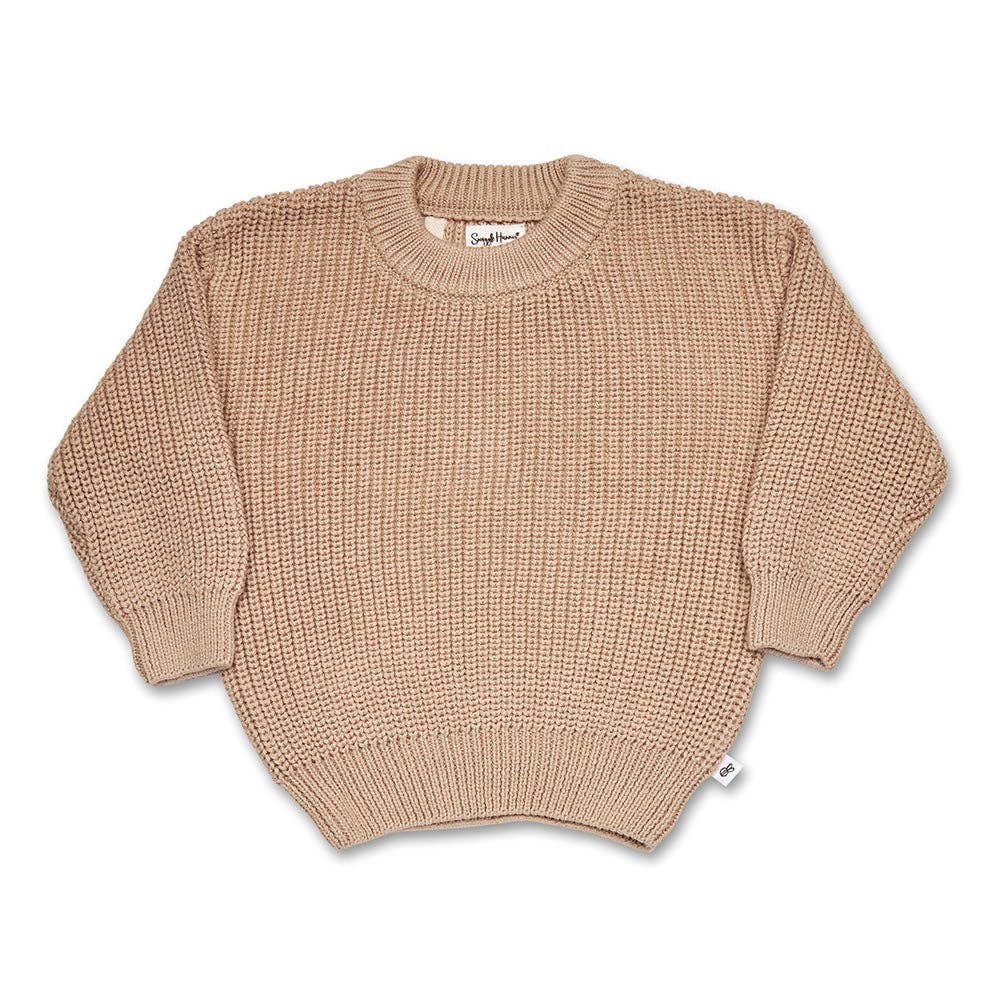 Snuggle Hunny Oversized Cotton Knit Jumper - Hazelnut