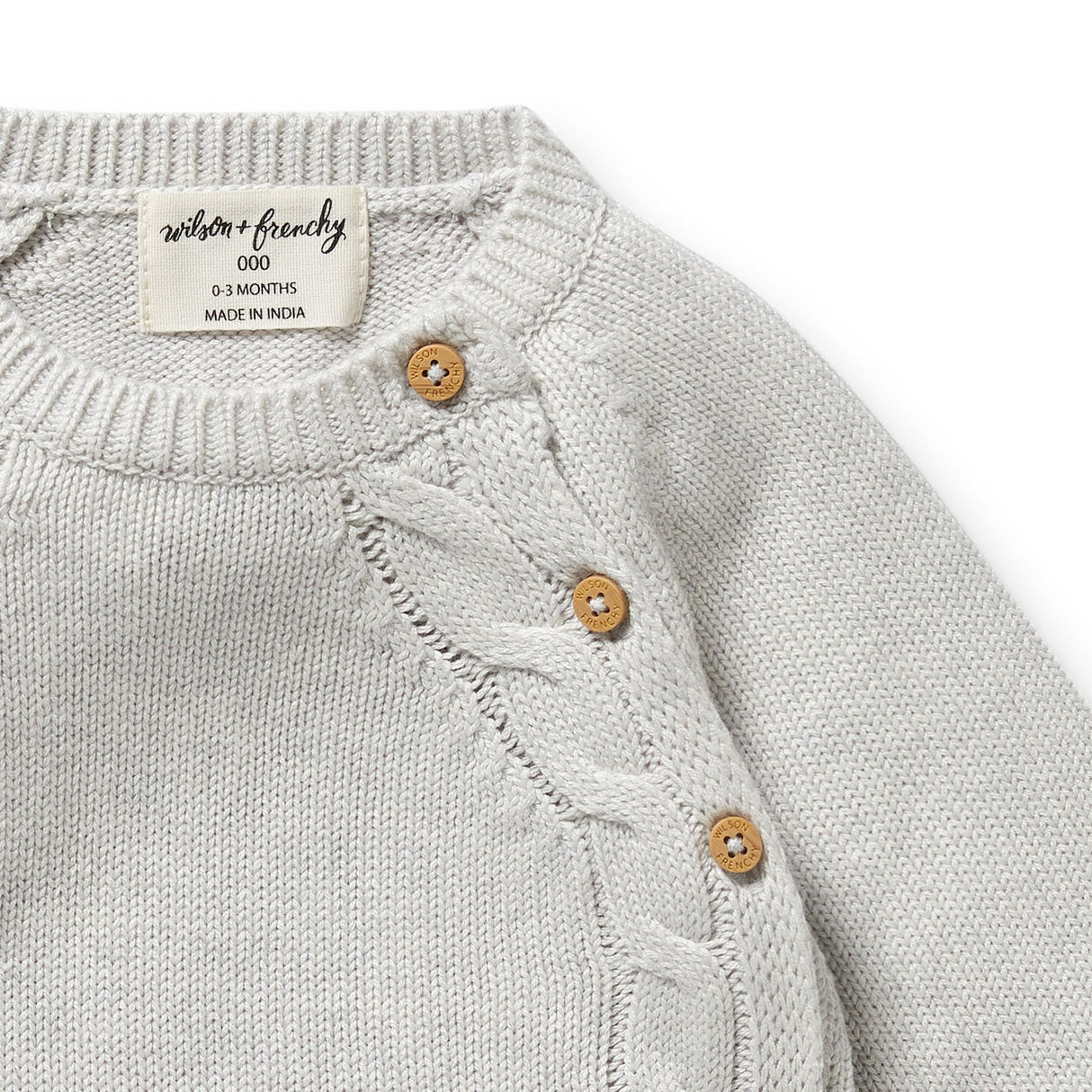 Wilson + Frenchy Organic Knitted Kimono Cardigan - Grey Melange